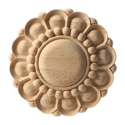 Rosace de plafond en bois brut diamètre 6 cm pour maison de poupée 1/12