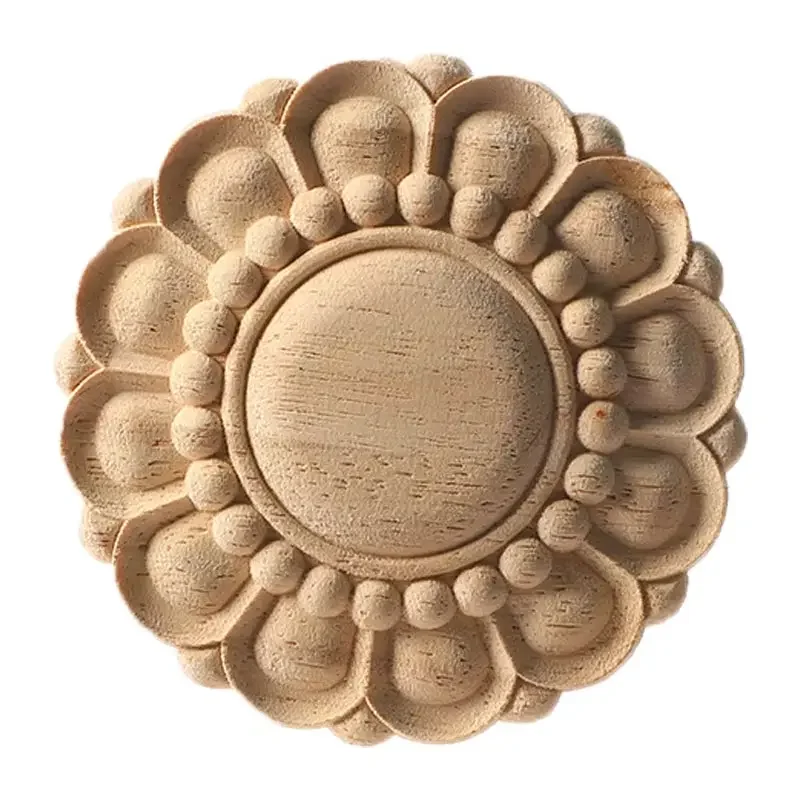 Rosace de plafond en bois brut diamètre 6 cm pour maison de poupée 1/12