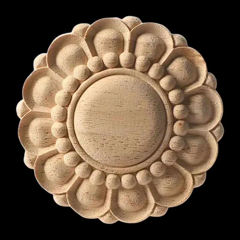 Rosace en bois naturel - Ø 6 cm – Image 2