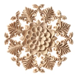 Rosace bois sculptée diamètre 10 cm pour plafond maison de poupée 1/12