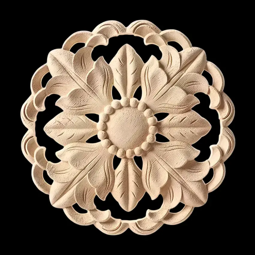 Rosace en bois naturel - Ø 9,85 cm – Image 2