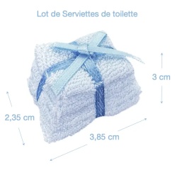 Alternative view of Lot de 6 serviettes de toilette miniature bleu 1/12e