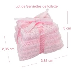 dimensions serviettes miniature rose 1/12e