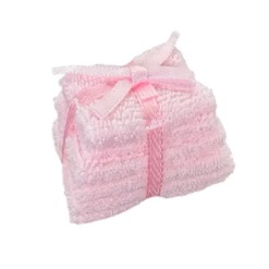lot de serviettes de toilette miniature rose 1/12e