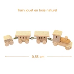 petit train jouet miniature en bois naturel pour chambre d’enfant maison de poupée avec dimensions