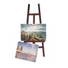 Chevalet pliant miniature en bois livré avec deux tableaux maison de poupée 1/12e