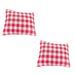 paire de coussins miniature rouge blanc 1/12e