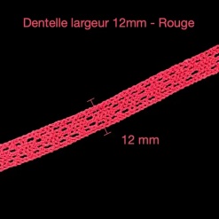 dentelle rouge largeur 12 mm pour maison miniature 1/12e