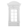 Fenêtre miniature Louis XVI PVC blanc 1/12e avec moulures et fronton décoratif
