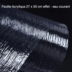 feuille acrylique 27x50 cm effet eau courant pour rivière miniature
