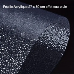 détail surface acrylique effet pluie pour rivière bassin miniature avec dimensions