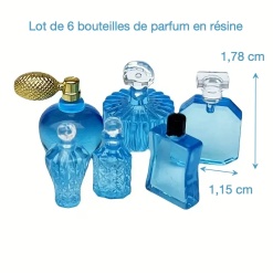 dimensions flacons parfum miniature 1/12e bleu résine