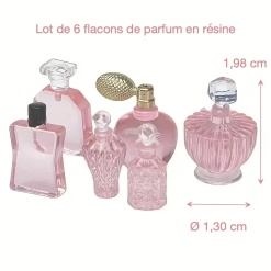 dimensions flacons parfum miniature 1/12e rose résine