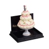 Gâteau de mariage miniature Reutter sur présentoir en porcelaine pour maison de poupée 1/12e