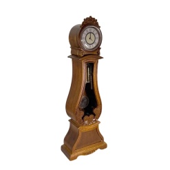 horloge comtoise miniature bois noyer style Louis Philippe 1/12e vue de face