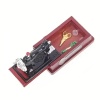 machine a coudre miniature 1/12e acajou avec tiroir ouvert et accessoires couture