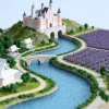 rivière miniature avec effet eau pluie réaliste pour décor maison de poupée