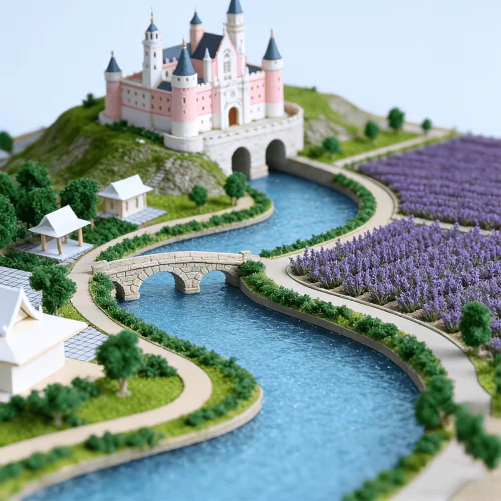 rivière miniature avec effet eau pluie réaliste pour décor maison de poupée