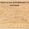 Aspect du bois après application du sel d’oseille avec fibres relevées