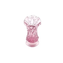 Vase miniature rose en acrylique sur pied 1/12e pour maison de poupée