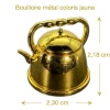Dimensions bouilloire miniature métal doré 1/12e