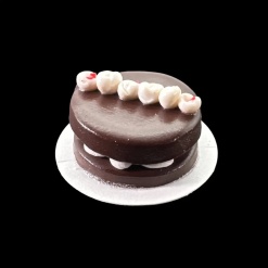 Gâteau meringué au chocolat miniature 1/12e en résine