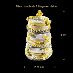 pièce montée miniature trois étages décor gâteau mariage 1/12e avec dimensions