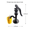 dimensions pompe à eau miniature bois avec seau échelle 1/12e