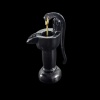 détail levier pompe à eau miniature métal noir 1/12e - fond noir
