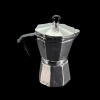 Cafetière italienne miniature en métal argenté avec poignée noire au 1/12e