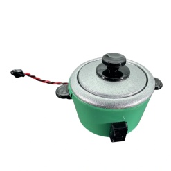 Cuiseur à riz miniature électrique vert pour maison de poupée 1/12e