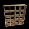Étagère à casiers miniature en bois brut avec 16 compartiments