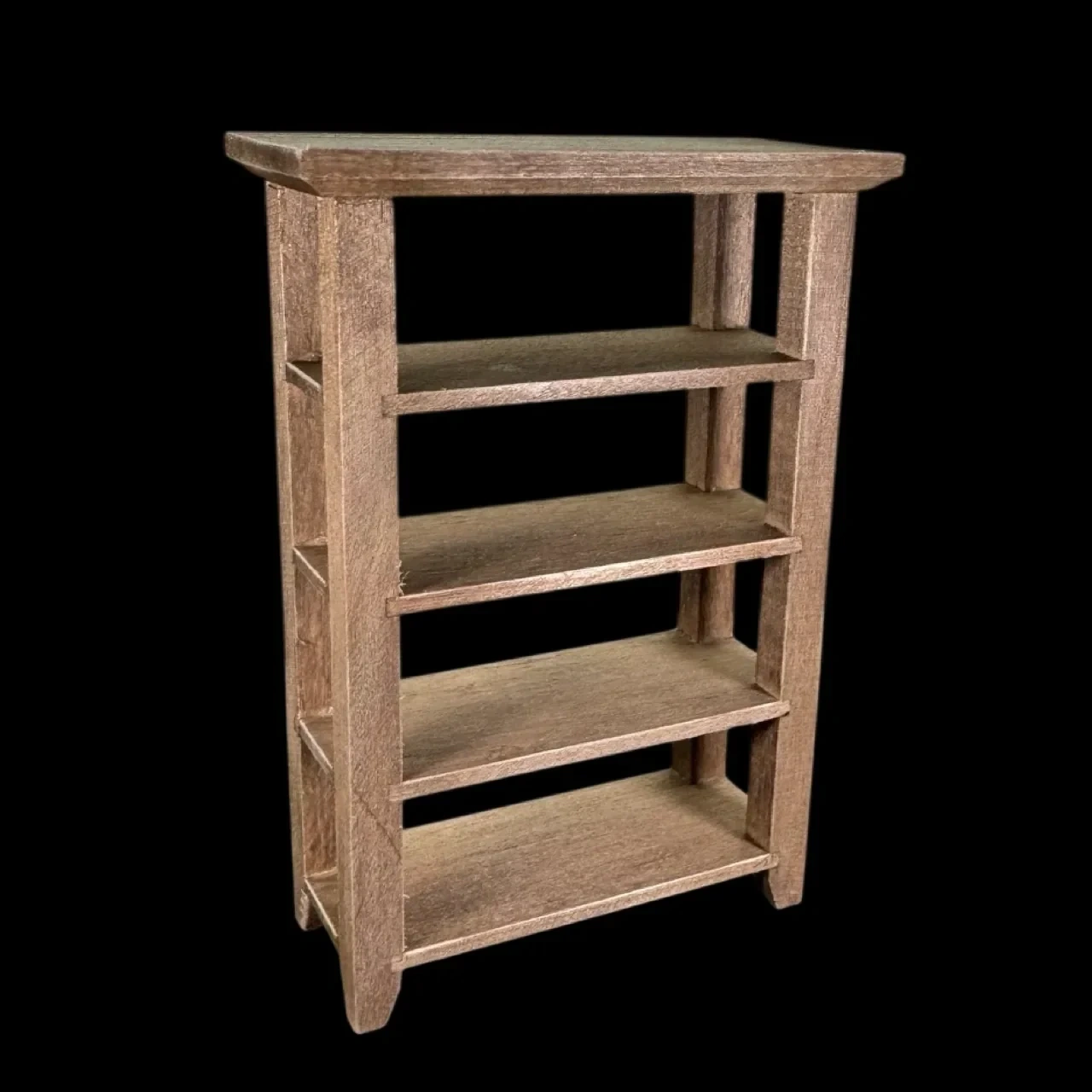 Étagère miniature en bois teinté vieilli à plusieurs niveaux