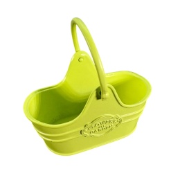 Panier de jardin miniature en métal vert pour maison de poupée 1/12e