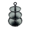 Serviteur miniature à 3 niveaux noir pour maison de poupée 1/12e