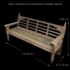Dimensions du banc de jardin miniature en bois teinté