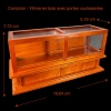 Comptoir-vitrine miniature en bois avec dimensions 1/12e