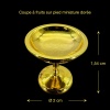 Coupe à fruits compotier miniature doré dimensions 1/12e