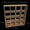 Dimensions de l’étagère à casiers miniature en bois brut