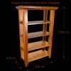 Dimensions de l’étagère miniature en bois teinté châtaignier