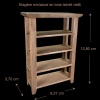 Dimensions de l'étagère miniature en bois teinté vieilli