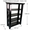 Étagère miniature en bois peint noir sur fond noir