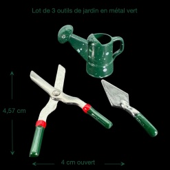 Outils de jardin miniatures lot de 3 avec dimensions des cisailles