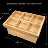 Stand étal de marché miniature en bois naturel verni avec dimensions 1/12e