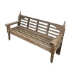 Banc de jardin miniature en bois teinté vu de trois quarts