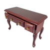 Bureau miniature acajou avec trois tiroirs ouverts