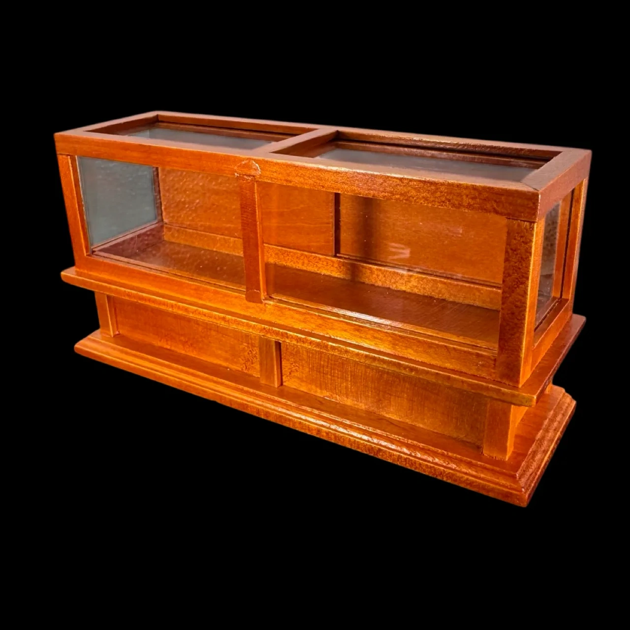 Comptoir-vitrine miniature en bois vue de face 1/12e
