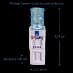 Dimensions de la fontaine à eau miniature avec bonbonne au 1/12e