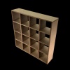 Étagère à casiers miniature en bois brut – 16 compartiments – Image 3