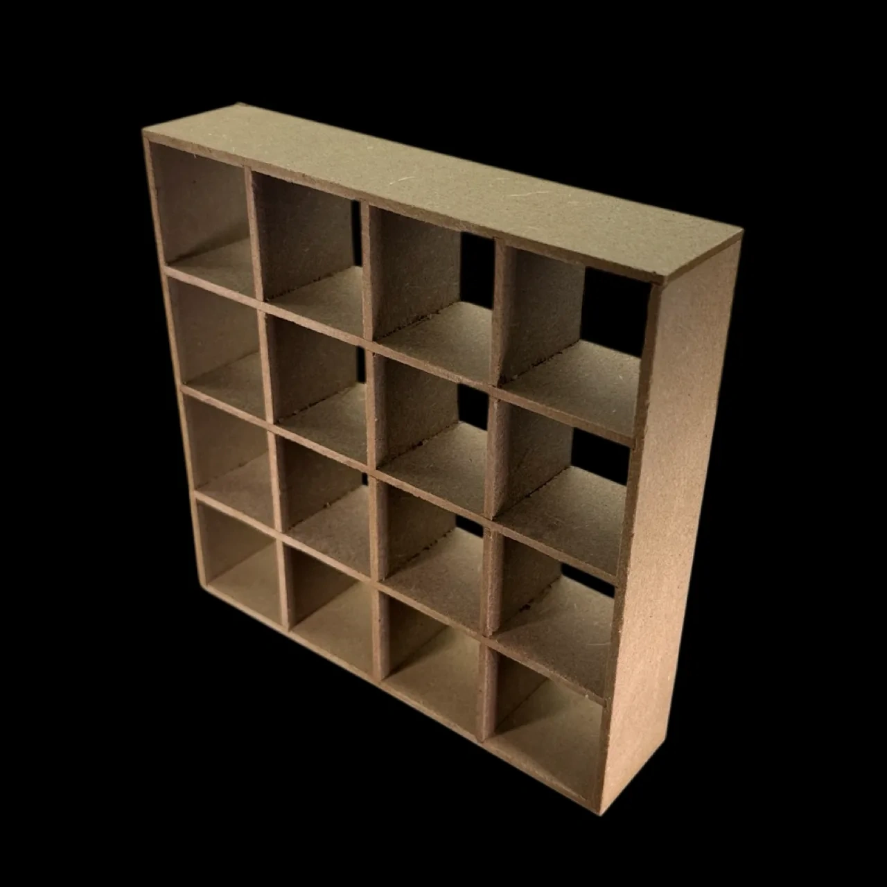 Étagère à casiers miniature en bois brut – 16 compartiments – Image 3